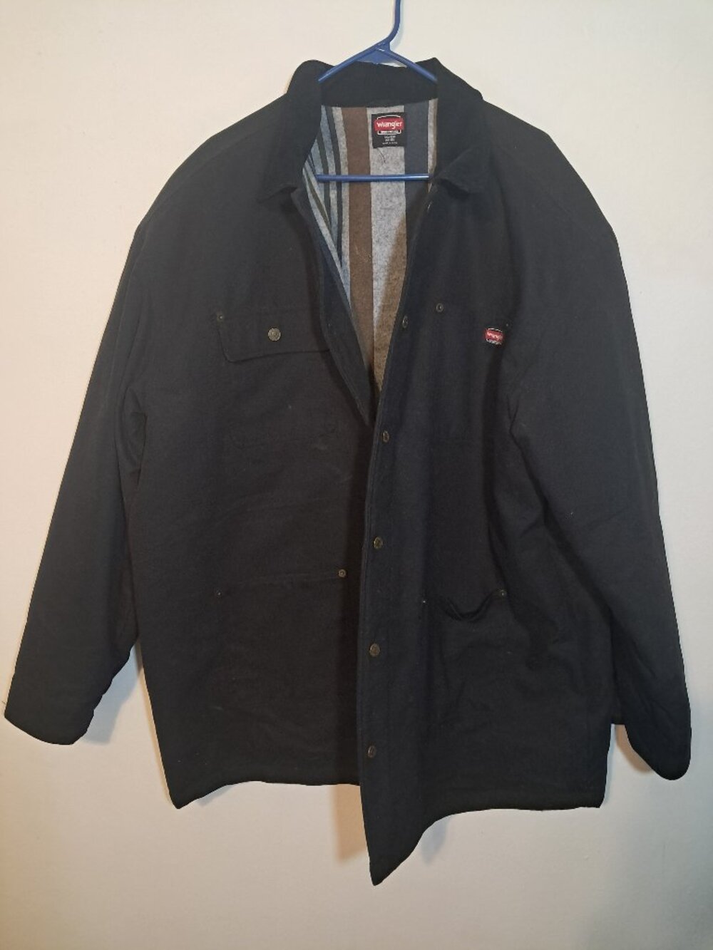 Wrangler Workwear Mens 3XL Canvas Blanked Lined Barn Coat Jacket Black